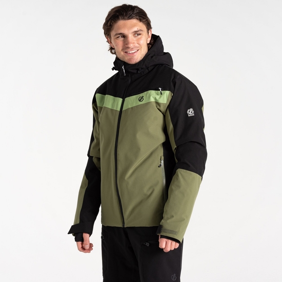 Herren Eagle II Skijacke Schwarz & Olivgrün
