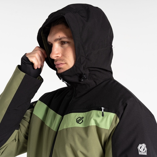 Men's Eagle II Ski Jacket Black Olivine Green