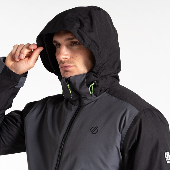 Men's Precision II Ski Jacket Black Grey