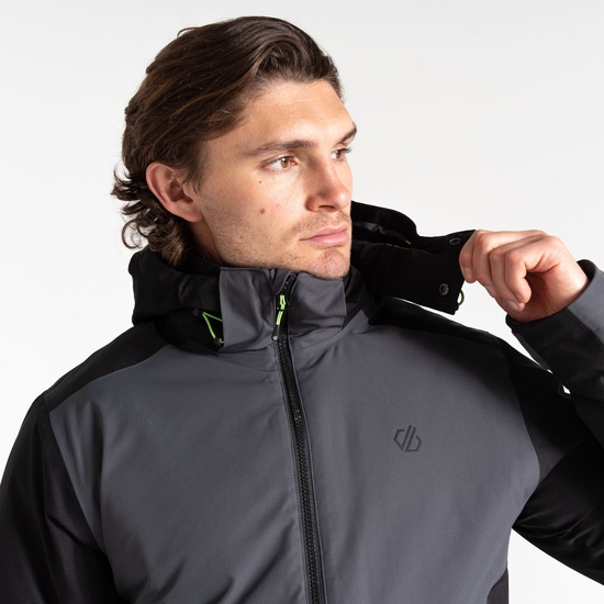 Men's Precision II Ski Jacket Black Grey