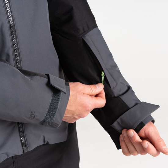 Men's Precision II Ski Jacket Black Grey
