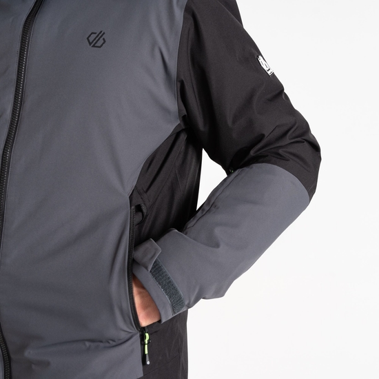 Men's Precision II Ski Jacket Black Grey