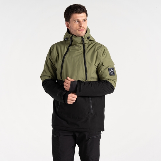 Herren T-Bar Überziehjacke Olivgrün & Schwarz