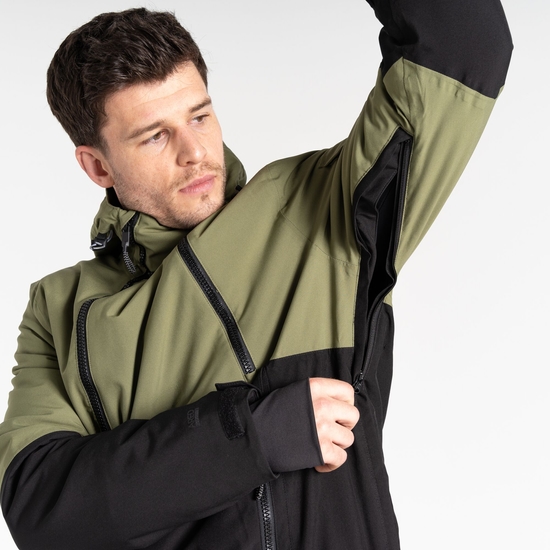 Herren T-Bar Überziehjacke Olivgrün & Schwarz