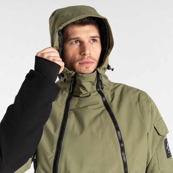 Herren T-Bar Überziehjacke Olivgrün & Schwarz