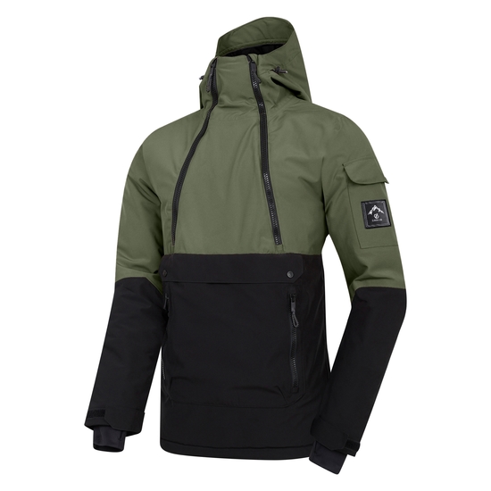Herren T-Bar Überziehjacke Olivgrün & Schwarz