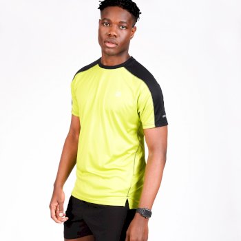 Men's Discernible Lightweight Workout Tee Lime Green Black