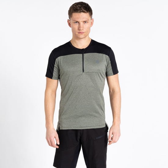 Men's Aces III Zip Up Jersey Agave Green Marl Black