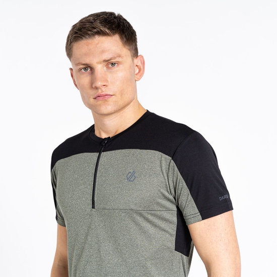 Men's Aces III Zip Up Jersey Agave Green Marl Black