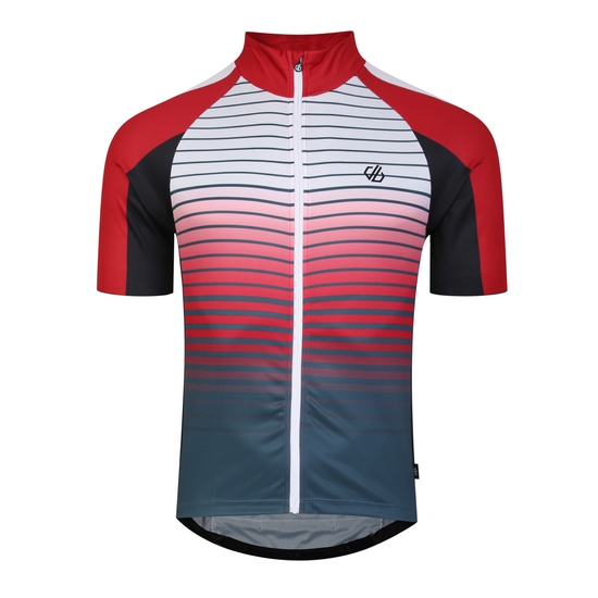 Men's AEP Virtuous Cycling Jersey Danger Red Underlined Print