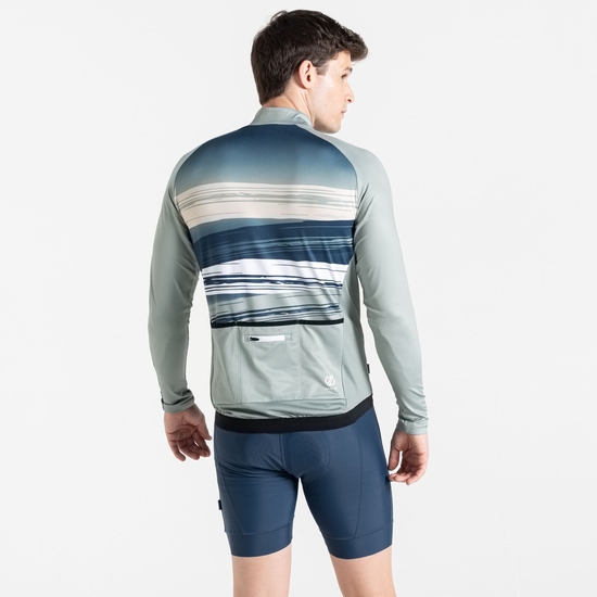 Men's AEP Revolving Long Sleeved Jersey Lilypad Green Tread Print