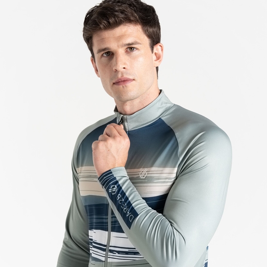 Men's AEP Revolving Long Sleeved Jersey Lilypad Green Tread Print