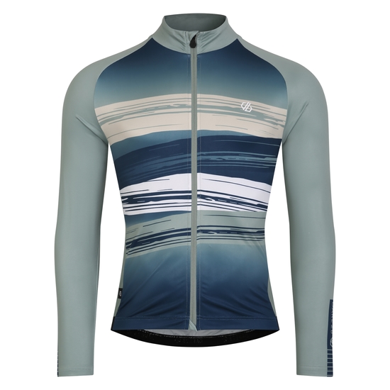 Men's AEP Revolving Long Sleeved Jersey Lilypad Green Tread Print