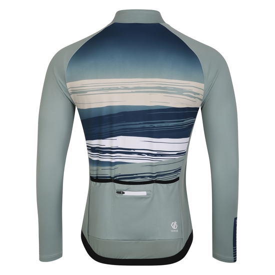 Men's AEP Revolving Long Sleeved Jersey Lilypad Green Tread Print