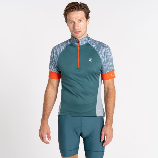 Men's Stay the Course III Cycling Jersey Mediterranean Green
