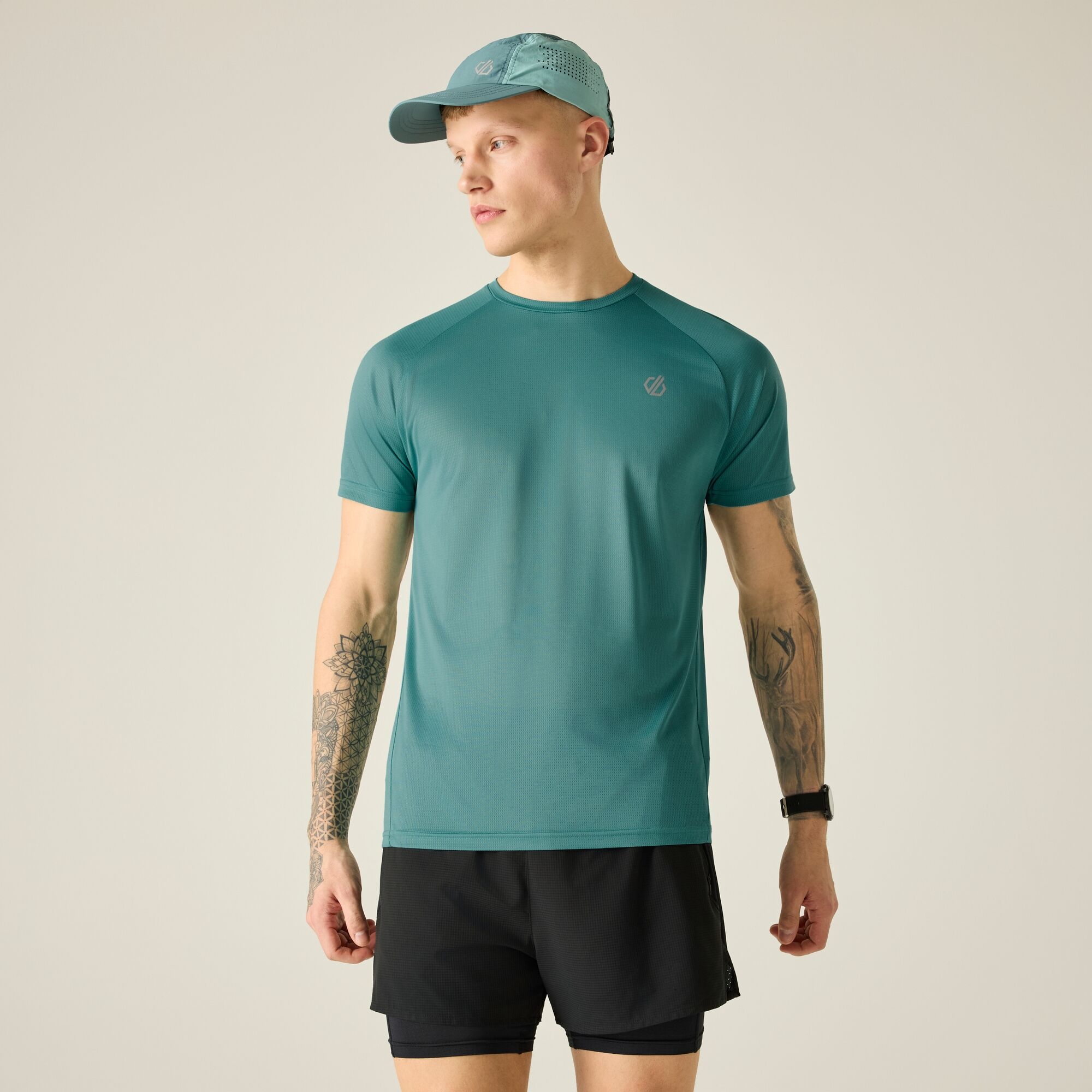 Dare 2B Men's Accelerate Fitness T-Shirt - Green Extra Large - Image 3