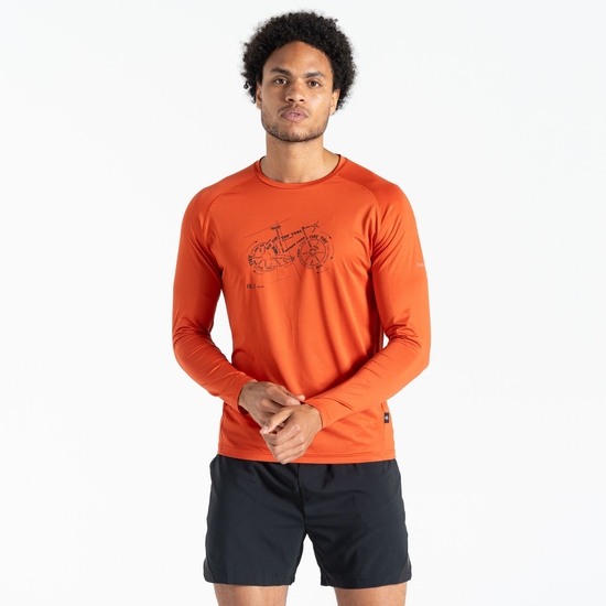 Men's Tech Long Sleeved T-Shirt Cinnamon
