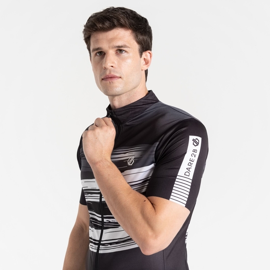 Men's AEP Pedal Short Sleeve Jersey Black Tread Print