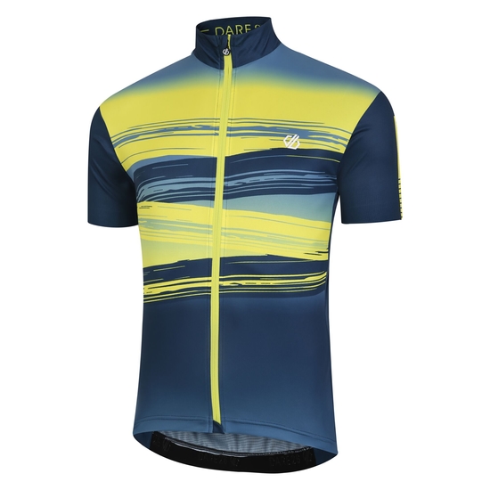 Men's AEP Pedal Short Sleeve Jersey Moonlight Denim Wave Print