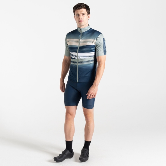 Men's AEP Pedal Short Sleeve Jersey Lilypad Green Tread Print