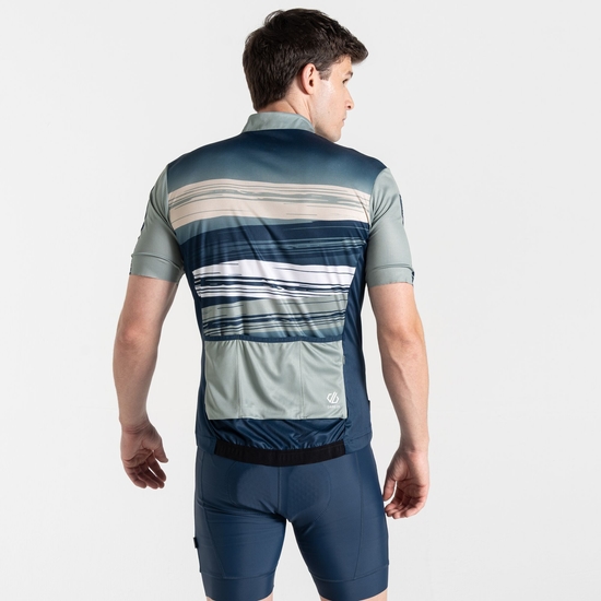 Men's AEP Pedal Short Sleeve Jersey Lilypad Green Tread Print