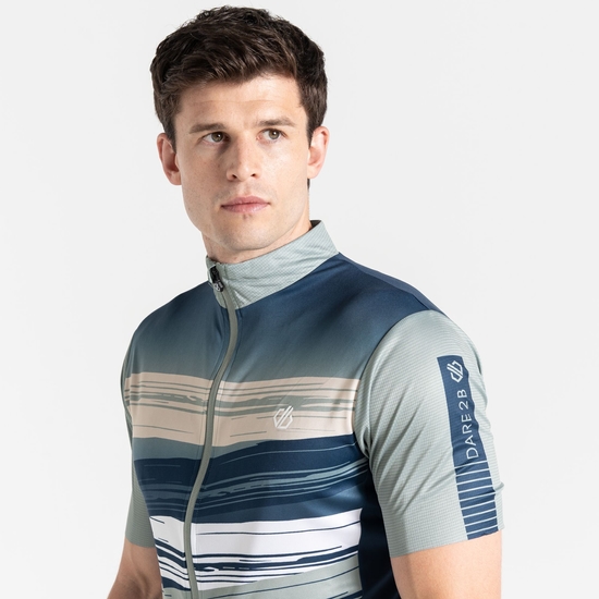 Men's AEP Pedal Short Sleeve Jersey Lilypad Green Tread Print