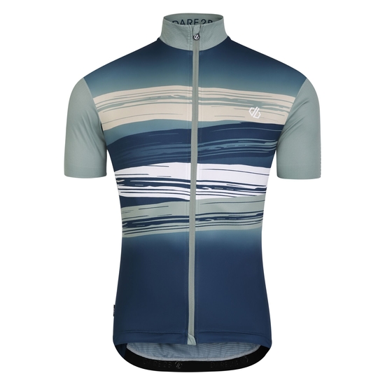 Men's AEP Pedal Short Sleeve Jersey Lilypad Green Tread Print