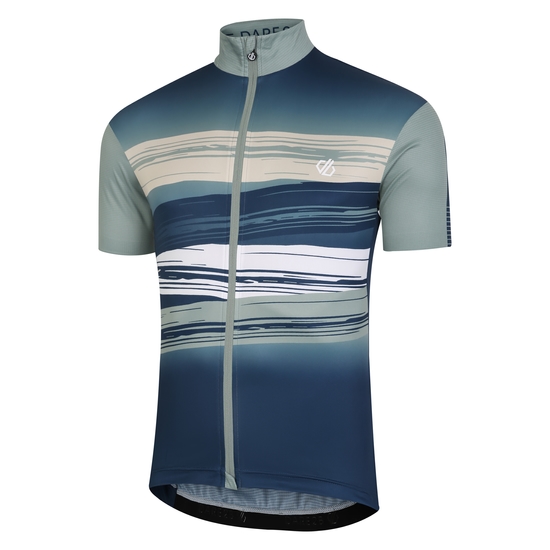 Men's AEP Pedal Short Sleeve Jersey Lilypad Green Tread Print