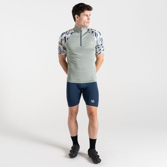 Men's Riding Jersey Lilypad Green Shift Print