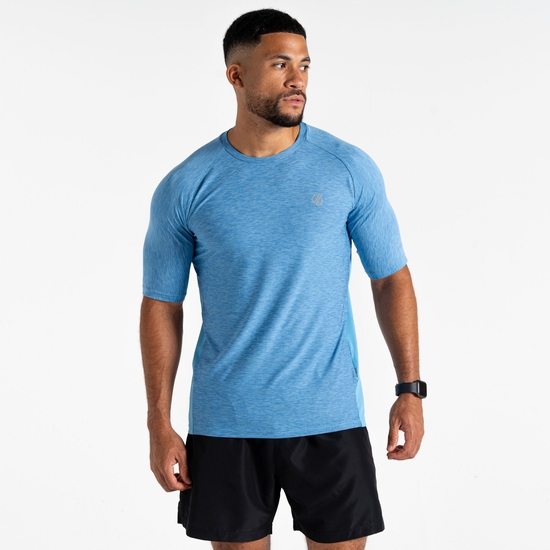 Men's Power Up T-Shirt Heritage Blue Marl 