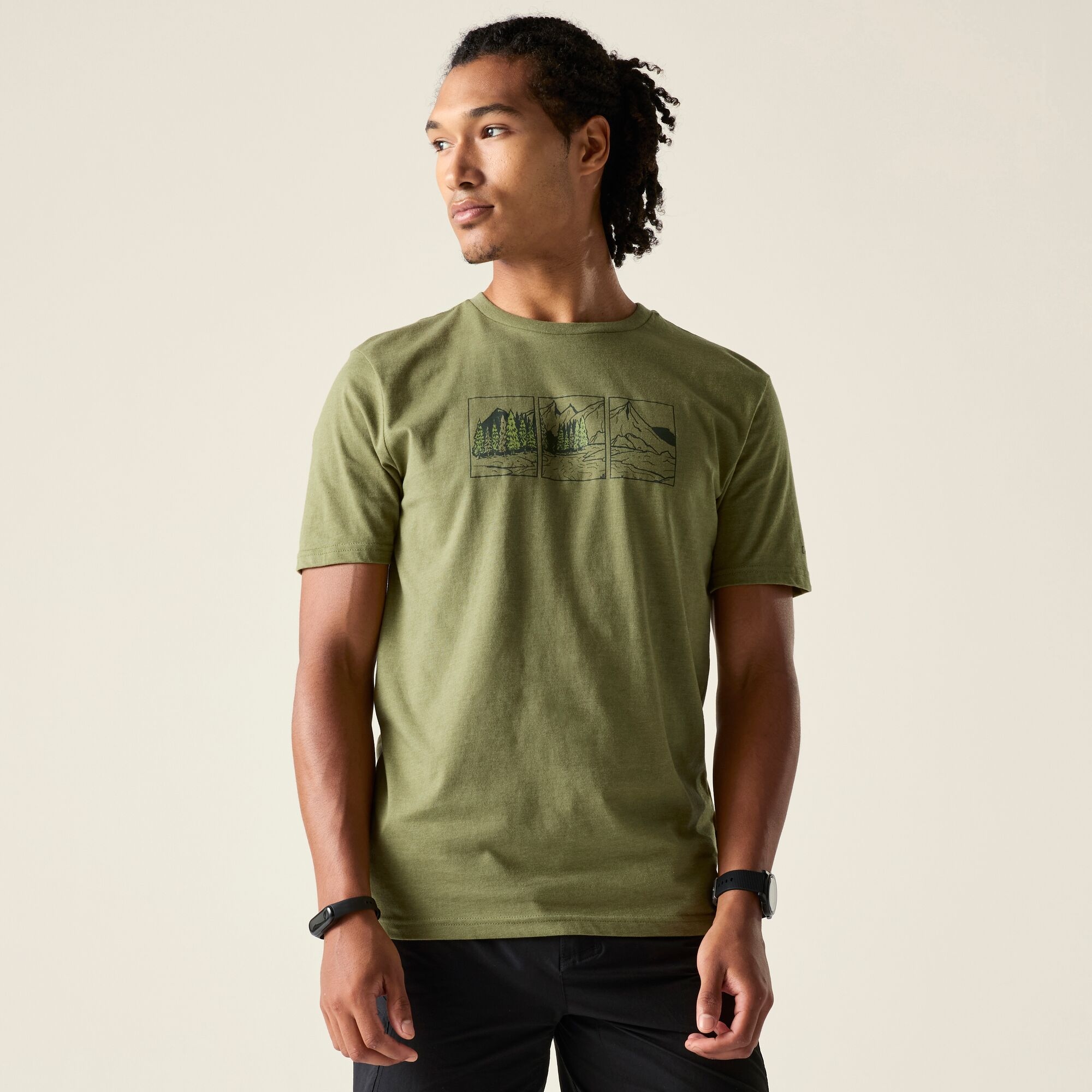 Dare 2B Men's Green Movet Iii T-Shirt, Cotton, Cotton Size: M
