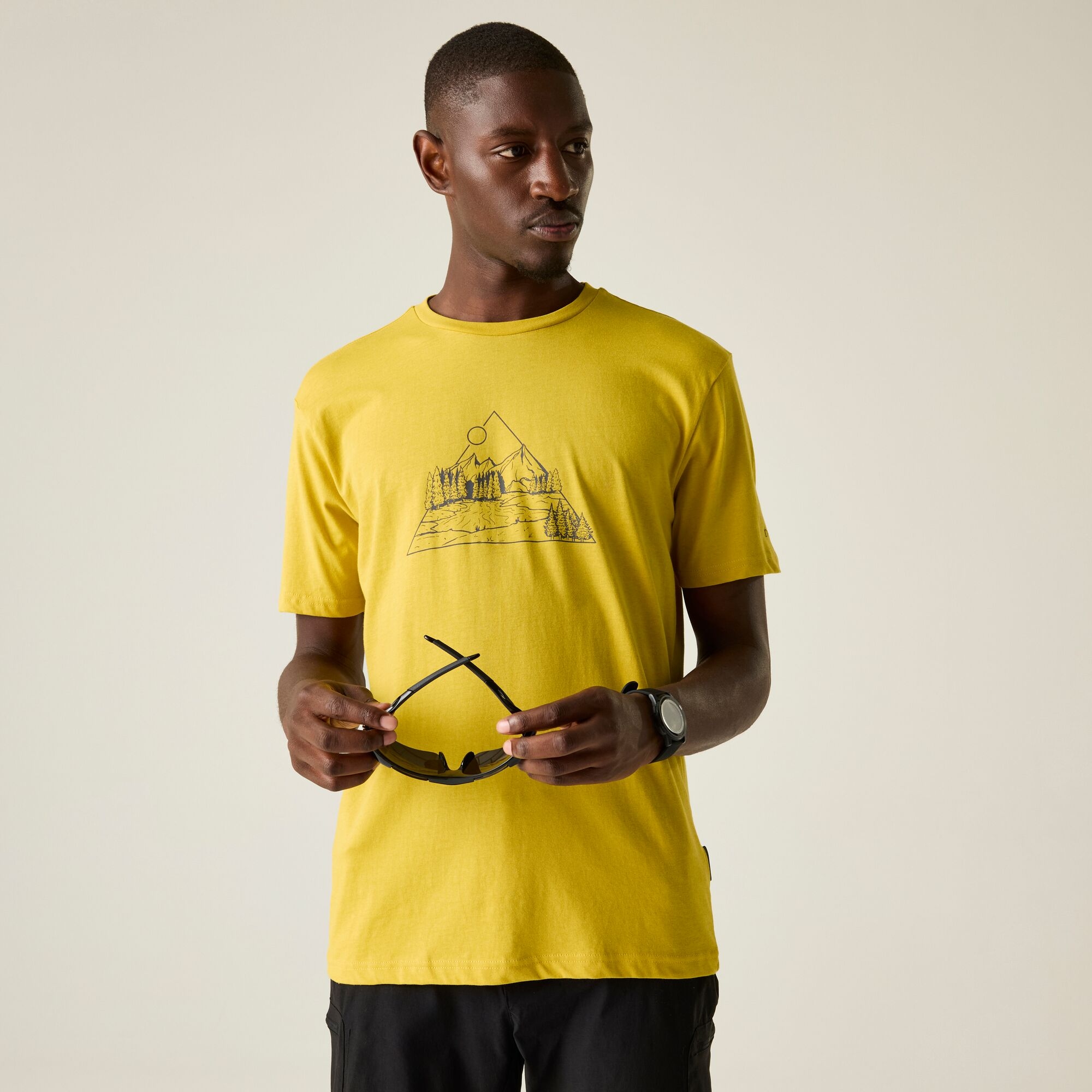 Dare 2B Men's Yellow Movet Iii T-Shirt, Cotton, Cotton Size: M