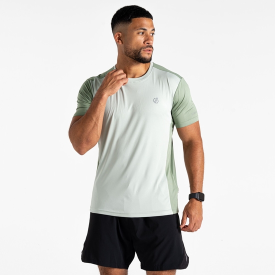 Men's Discernible III T-Shirt Aqua Grey & Hedge Green 