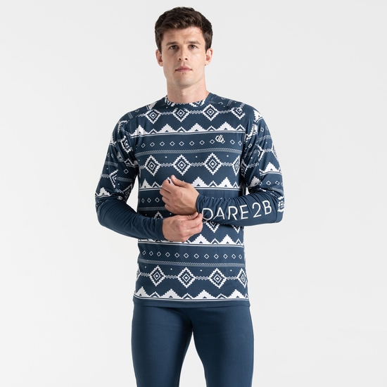 Ollie Homme Ensemble de sous-vêtements thermiques Bleu