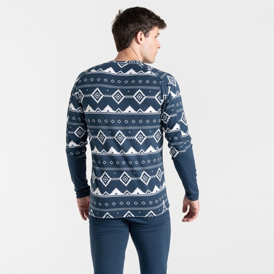 Ollie Homme Ensemble de sous-vêtements thermiques Bleu