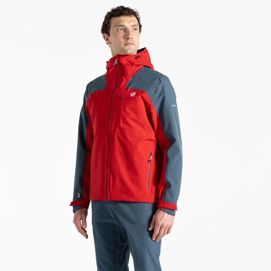 Men's Diluent Era Waterproof Jacket Danger Red Orion Grey