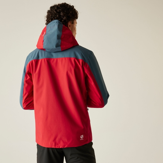 Men's Diluent Era Waterproof Jacket Danger Red Orion Grey