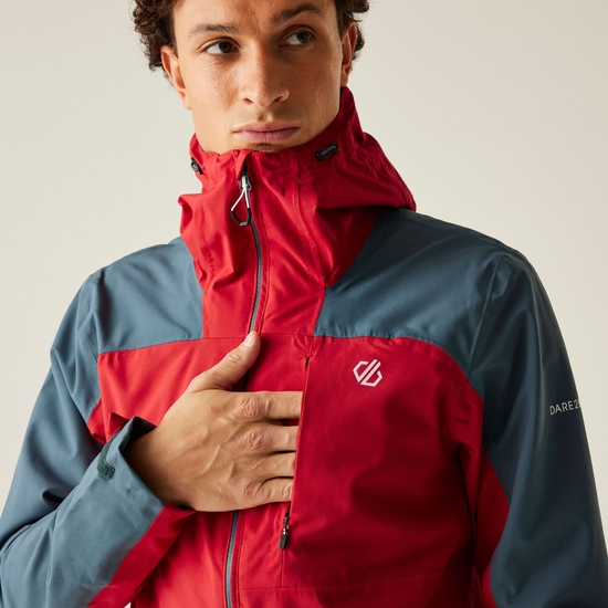 Men's Diluent Era Waterproof Jacket Danger Red Orion Grey