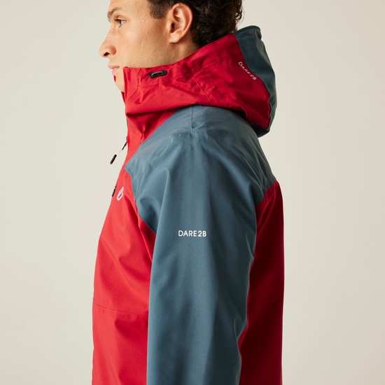 Men's Diluent Era Waterproof Jacket Danger Red Orion Grey