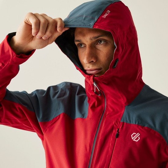 Men's Diluent Era Waterproof Jacket Danger Red Orion Grey