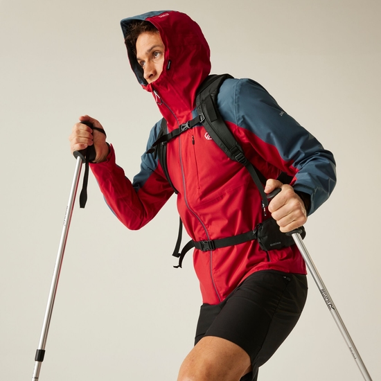 Men's Diluent Era Waterproof Jacket Danger Red Orion Grey