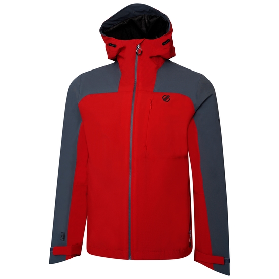 Men's Diluent Era Waterproof Jacket Danger Red Orion Grey