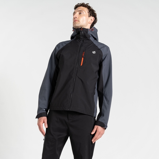 Men's Mountain Series Waterproof Jacket Black Ebony Grey