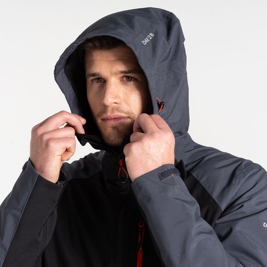 Men's Torrek Mountain Waterproof Jacket Black Ebony Grey