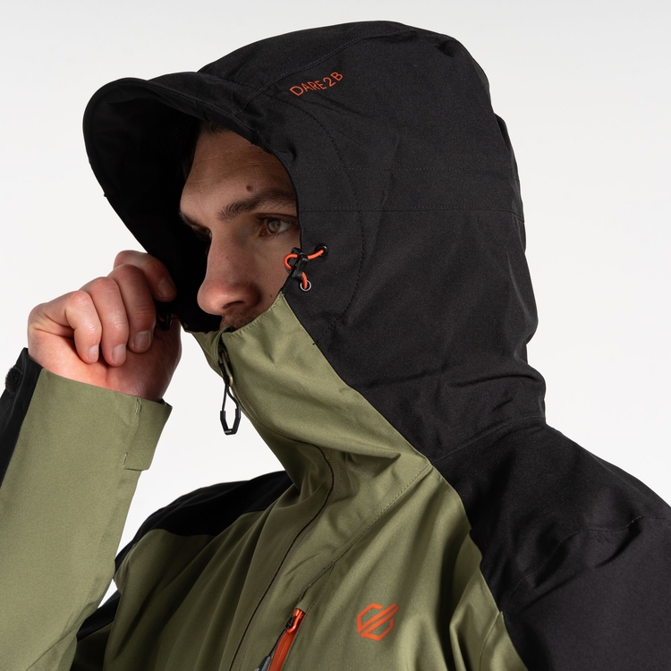 Men s Torrek Mountain Waterproof Jacket Olivine Green Black Dare2B UK