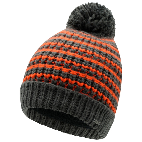 Bonnet à pompon tricoté Homme HEADSTART Orange