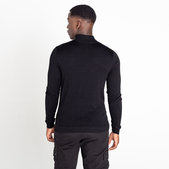Herren Unite Us Strick-Sweatshirt mit halblangem Reißverschluss Schwarz