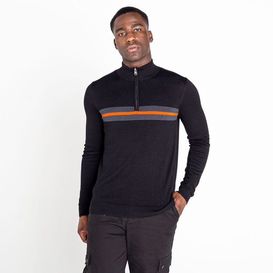 Herren Unite Us Strick-Sweatshirt mit halblangem Reißverschluss Schwarz