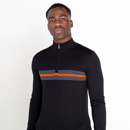 Herren Unite Us Strick-Sweatshirt mit halblangem Reißverschluss Schwarz