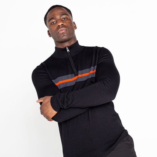 Herren Unite Us Strick-Sweatshirt mit halblangem Reißverschluss Schwarz